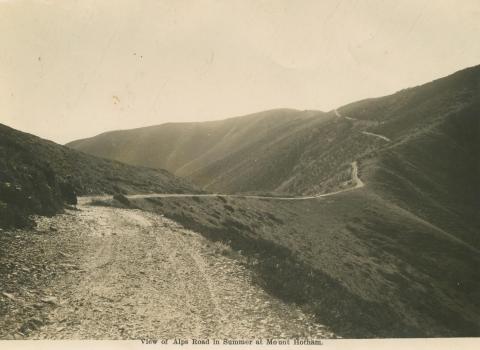 View of Alps Road in summer at Mount Hotham