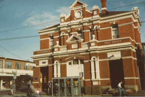 Former Post Office (1891), next to railway station, Elsternwick, 1980