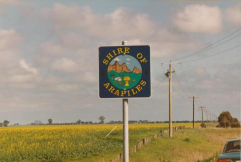 Roadside sign Arapiles Shire, 1980