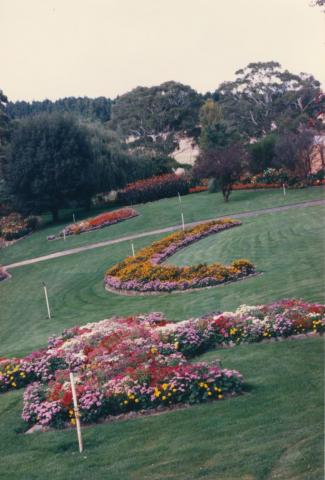 Kirks Reservoir, flower beds, Ballarat, 1980