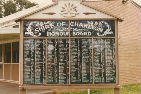 Honour Board, Charlton, 1980