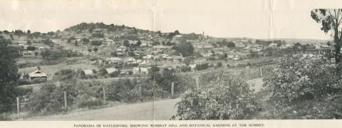 Panorama of Daylesford, showing Wombat Hill and Botanic Gardens at the Summit