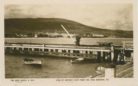 View of Arthur's Seat from the pier, Dromana, 1924