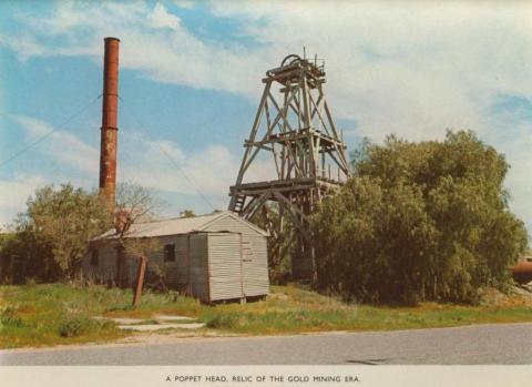 A poppet head, relic of the gold mining era, Eaglehawk