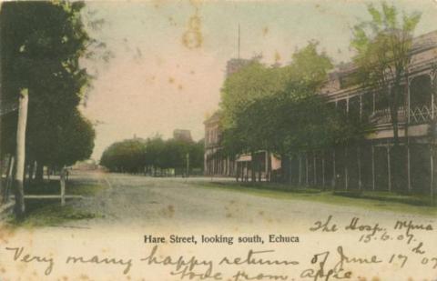 Hare Street, looking south, Echuca, 1907