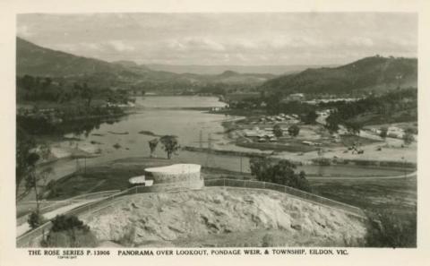 Panorama over Lookout, Pondage Weir and Township, Eildon