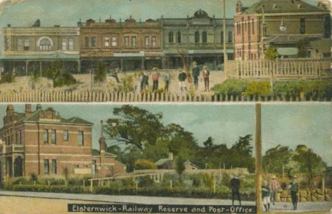 Elsternwick Railway Reserve and Post Office, 1908