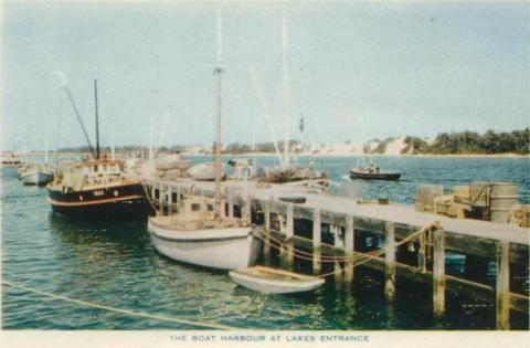 The Boat Harbour at Lakes Entrance, 1955