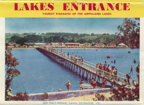 The foot-bridge Lakes Entrance, 1965