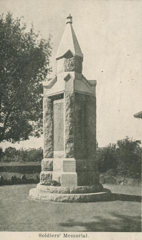 Soldiers' memorial, Malvern, 1922