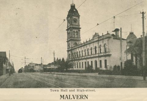 Town Hall and High Street, Malvern, 1922