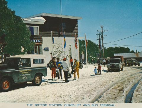 The Bottom Station Chair-lift and Bus Terminal, Mount Buller, 1974