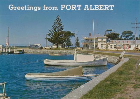 Port Albert showing the views of the historical hotel, 1981