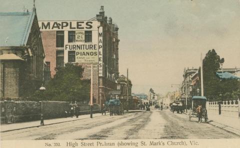 High Street, Prahran (showing St Mark's Church)