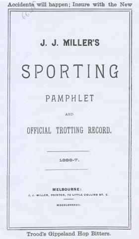 Sporting Pamphlet and Trotting Record, 1886