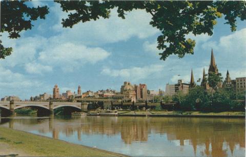 Melbourne Skyline and the River Yarra, c1962