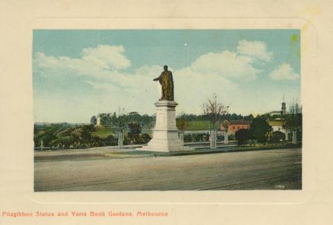 Fitzgibbon Statue and Yarra Bank Gardens, Melbourne