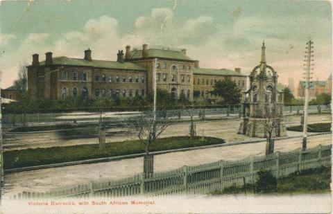 Victoria Barracks, with South African Memorial, Melbourne, 1905