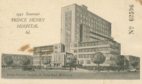 1942 Souvenir Prince Henry Hospital, St Kilda Road, Melbourne