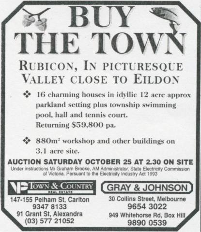 Land Sale Advertisement, Rubicon, 1997