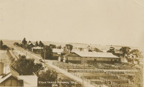 Stock Yard and Memorial Hall, Sea Lake, 1926