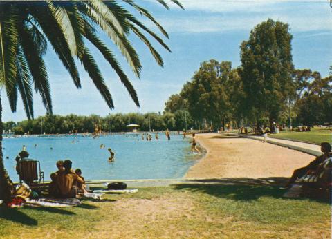 The beach on the Raymond West Swimming Pool, Shepparton