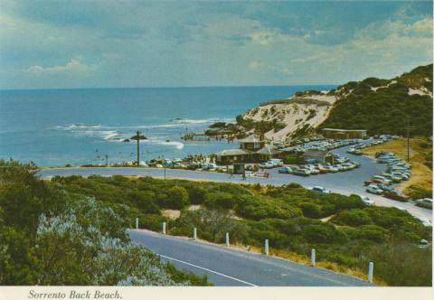 Car park and rock pool at Back Beach, Sorrento