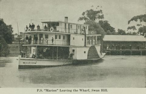 P.S. Marion leaving the Wharf, Swan Hill