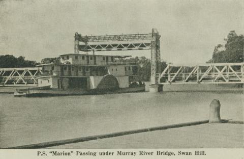 P.S. Marion passing under Murray River Bridge