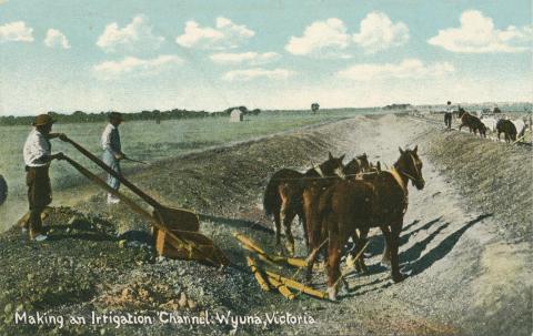 Making an irrigation channel, Wyuna