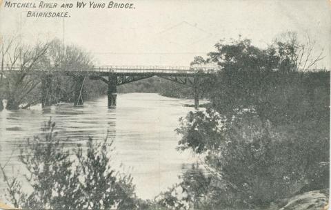 Mitchell River and Wy Yung Bridge, Bairnsdale, 1909