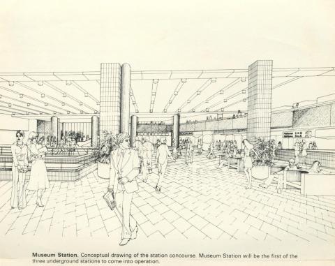 Museum Station, under construction 1971-82