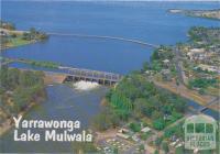 Aerial view of Lake Mulwala and Yarrawonga Weir on the Murray River, Yarrawonga 