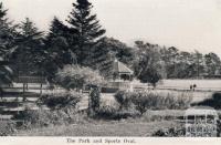 The park and sports oval, Bacchus Marsh