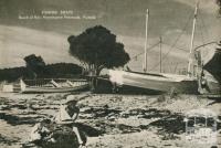 Fishing boats, beach at Rye, Mornington Peninsula, 1954