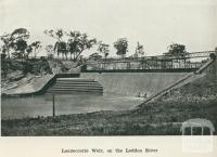 Laanecoorie Weir on the Loddon River, 1918