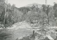 Junction of Rocky and Pretty Valley Rivers at Bogong Village, c1960