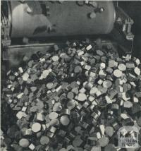 Loading briquettes for despatch, Morwell, 1959