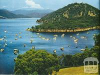 Overlooking the Boating Club Harbour at Eildon Lake, c1958