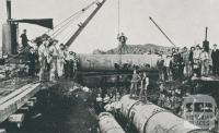 Laying Pipes for Rising Main between Spotswood Pumping Station and the Outfall Sewer at Brooklyn, 1956