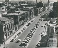 Typical car parking in a city street, Melbourne, 1957