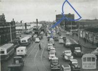 Traffic on Spencer Street Bridge, Melbourne, 1957