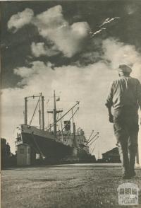 The 'South Africa Star' awaits loading, Geelong North, 1950