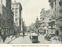 Collins Street, Melbourne, looking east from Stock Exchange, 1900