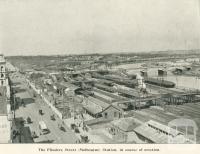 Flinders Street Station under construction, Melbourne, 1900