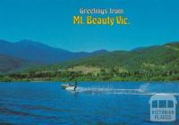 Water ski-ing and Mount Beauty township from the Pondage Lake