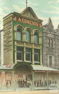 A. Edments Melbourne Supply Store, Melbourne, c1908