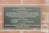 Plaque commemorating the Kyabram Reform Movement, 2002