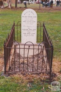 Grave of Rev Peter Gunn, Campbellfield Scots Church cemetery, 2002