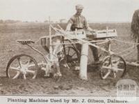 Planting machine used by Mr J Gibson, Dalmore, 1919